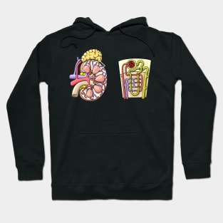 Human Kidney Renal Anatomy Illustration Hoodie